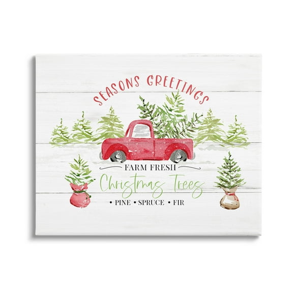 Farm Fresh Christmas Trees Seasonal Holiday Graphic Art Gallery Wrapped Canvas Print Wall Art