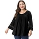 thumbnail image 2 of Blusa con Mangas Raglán Kimono Agnes Orinda Negro XL, 2 of 6
