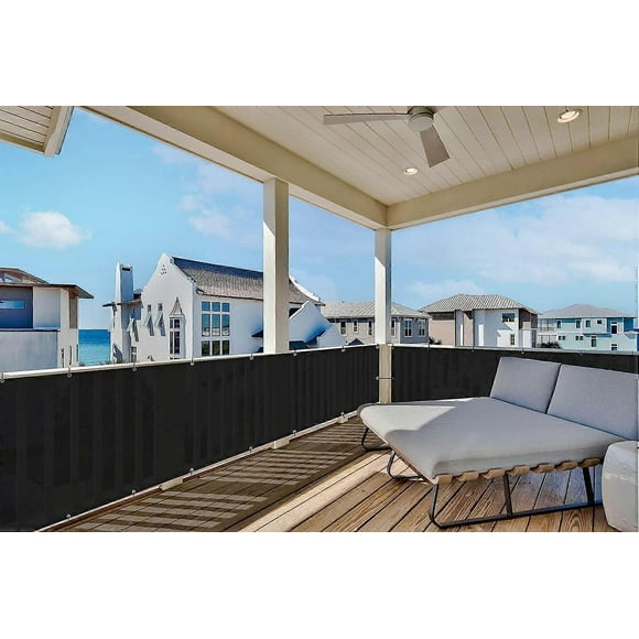 Balcony Privacy Screen Protect Privacy Screen (HDPE) 0.9 x 6m for Outdoor Garden with Balcony,Black