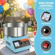 Commercial Cotton Candy Machine - 1000W Electric Cotton Candy Maker with 3500RPM Motor, Stainless Steel Bowl, Perfect for Home, Parties, Carnivals & Events (Blue)