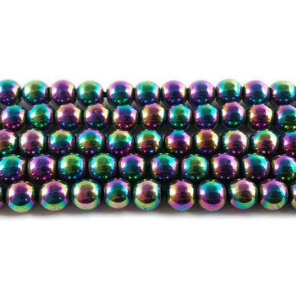 6mm Rainbow Spectrum Hematite Round Beads Genuine Gemstone Natural Jewelry Making