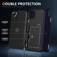 thumbnail image 4 of ShellTech Case for iPhone 14 Plus,Built-in Card Slot Case Shockproof Rubber Hybrid PC Flip Kickstand Heavy Duty Military Grade Armor Cover,Navy, 4 of 8