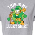 thumbnail image 3 of Garfield - This Is My Lucky Shirt - Juniors Cropped Cotton Blend T-Shirt, 3 of 5