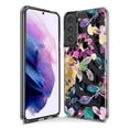 thumbnail image 3 of MUNDAZE Samsung Galaxy S21 Ultra Shockproof Clear Hybrid Protective Phone Case Zebra Stripes Tropical Flowers Purple Blue Summer Vibes Cover, 3 of 5