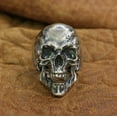 thumbnail image 2 of 925 Sterling Silver Sharp Teeth Skull Ring Biker Punk Jewelry TA209 US Size 13.5, 2 of 17