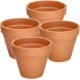 thumbnail image 1 of Set of 4 Terracotta Flower Pots - 15 cm - With Rim - For Indoors and Garden, 1 of 5