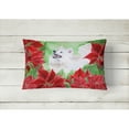 thumbnail image 2 of Carolines Treasures CK1339PW1216 Samoyed Poinsettas Canvas Fabric Decorative Pillow  12H x16W multicolor, 2 of 3