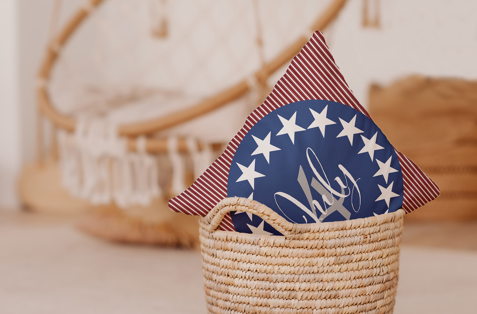 Simply Daisy 18" x 18" July Four Decorative Throw Pillow, Nautical Navy (1 count)