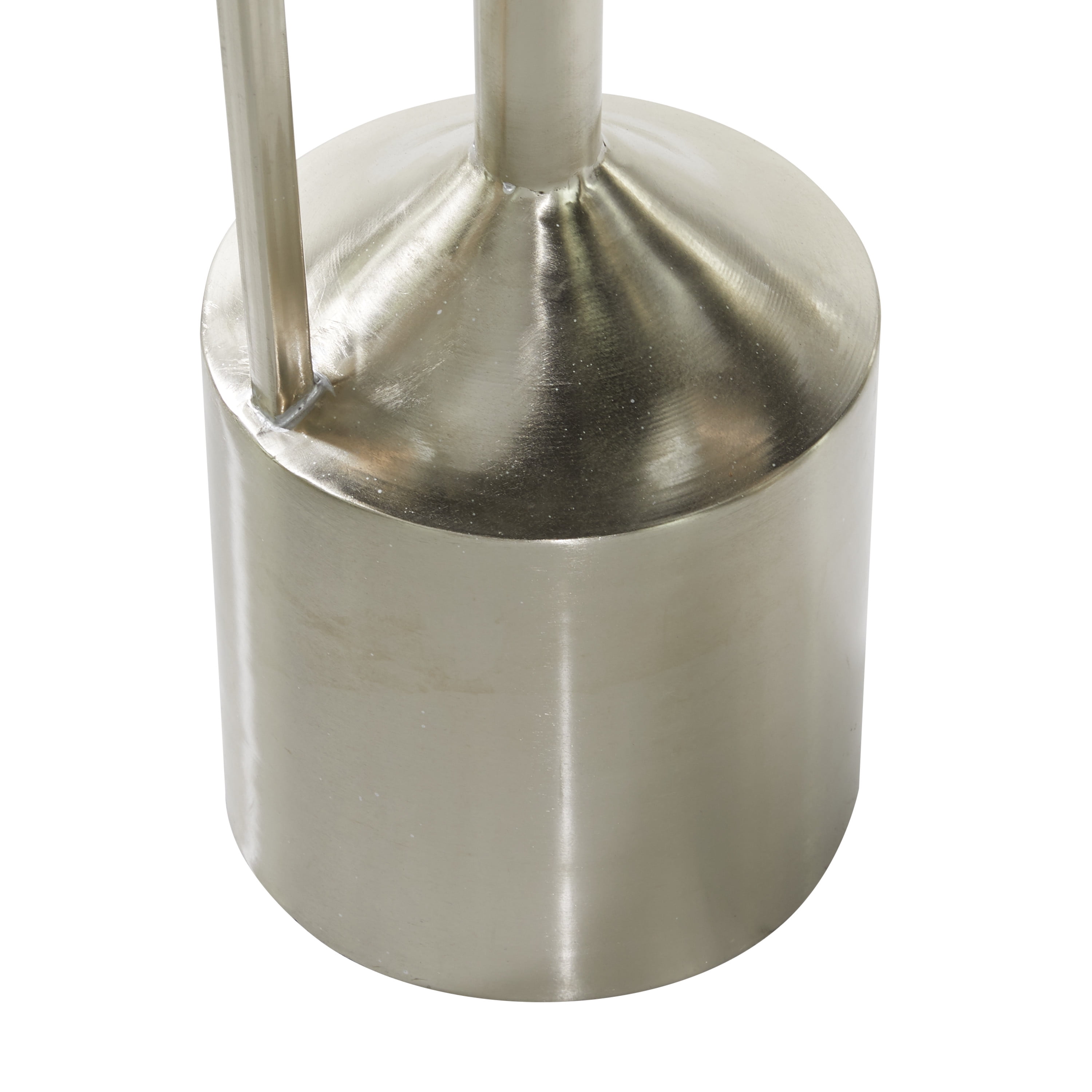 DecMode 16", 22"H Silver Metal Vase with Handles, Set of 2