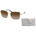 thumbnail image 2 of Michael Kors Cancun MK1087 101413 56MM Satin Light Gold/Brown Gradient Square Sunglasses for Women + BUNDLE With Designer iWear Complimentary Eyewear Kit, 2 of 5