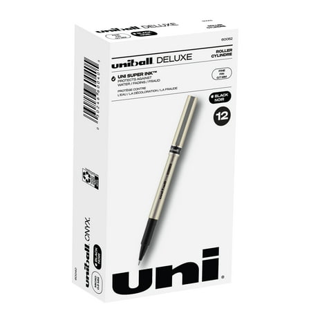 UPC: 0030246600528 | Uniball Deluxe Rollerball Pens  Fine Point (0.7mm)  Black Ink  12 Count