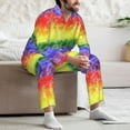 thumbnail image 7 of Goofa Colorful Tie Dye for 2-piece Loungewear Set Men’s Sleepwear Set Soft PJs Cozy loungewear Comfy Sleep Set Winter Pajamas-Medium, 7 of 7