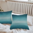 thumbnail image 5 of Turquoise Ombre Outdoor Pillow Covers Pack of 2 Modern Abstract Art Gradient Waterproof Throw Pillow Covers Decorative Cushion Cases for Patio Garden Tent Balcony Couch 16x16 inch, 5 of 8