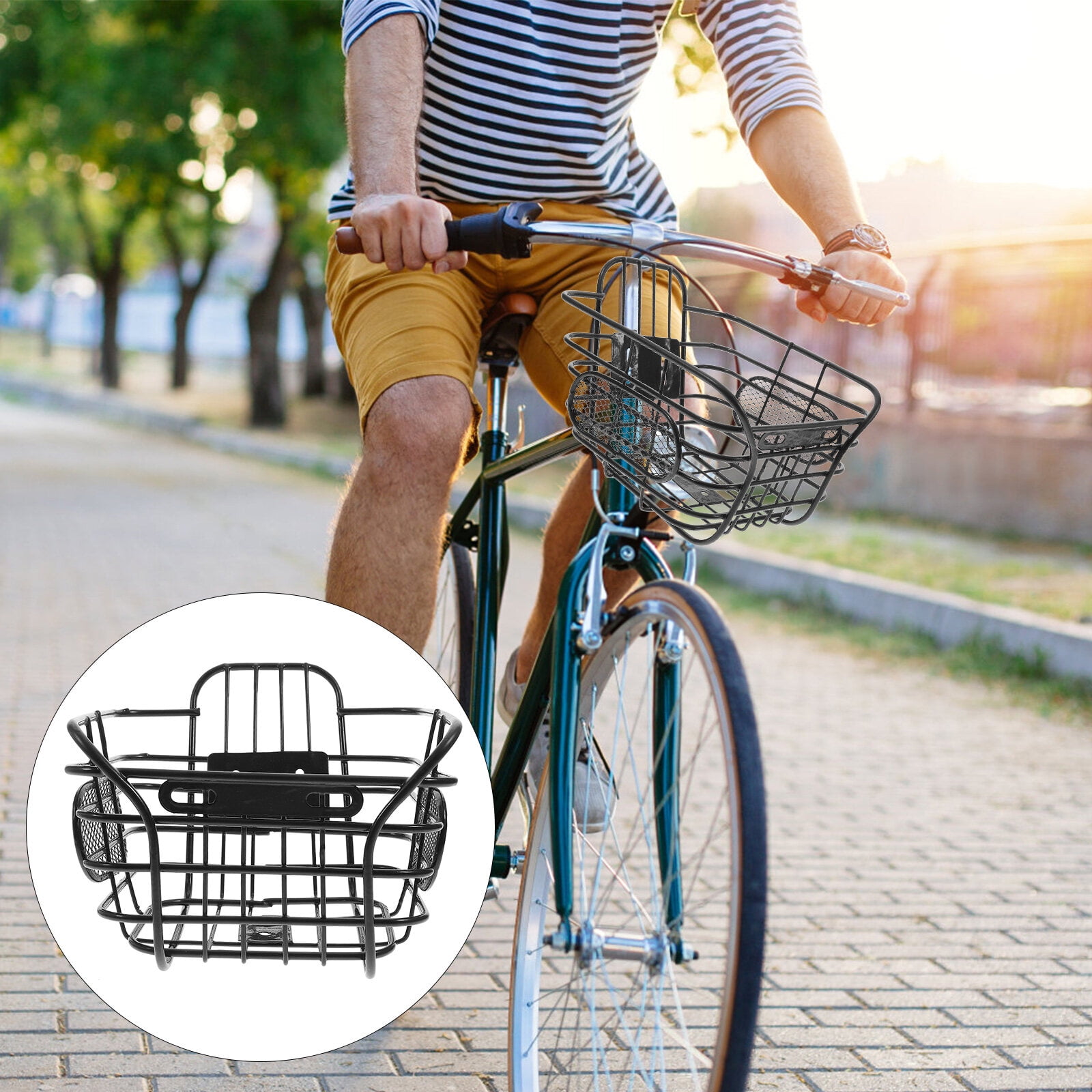 BELL Pickwick Wicker Handlebar Basket - Classic Crescent Shape | Quick Release Mount For Bicycles | Vintage Style Bike Basket 2 thumbnail image