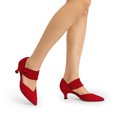 thumbnail image 6 of BURUDANI Women's Kitten Heels Low Pumps Shoes Pointed Closed Toe Slip on Dress Work Bridal Party Wedding, 6 of 6