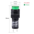 thumbnail image 2 of Indicator Lights  220V, NXD-211 Green , Flush Panel Mount 2/5" 10mm, 10Pcs, 2 of 4