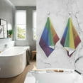 thumbnail image 5 of Coolnut LGBT Flag Patterned Hand Towels 2 PCS, Cotton Bath Towel for Drying Face Hands Body Decorative Water Absorbent Lightweight Towels for Bathroom Ktichen Travel Gym, 16"x28", 5 of 6