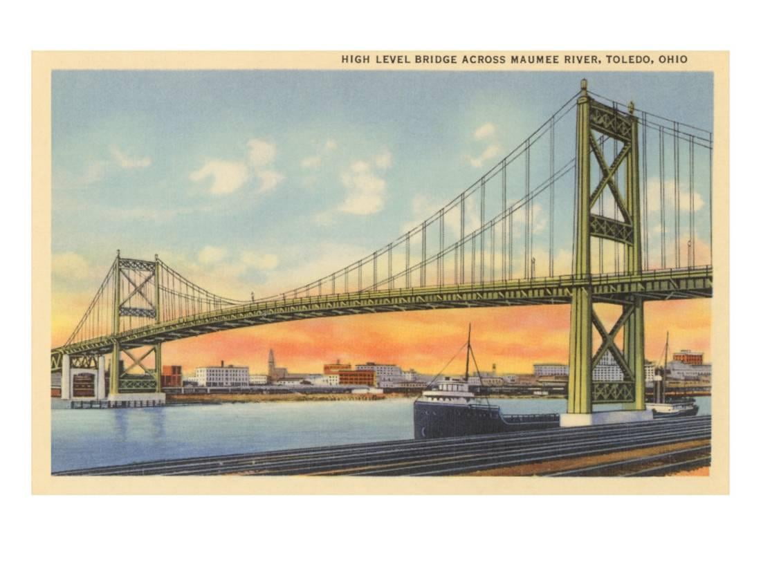 bridge over maumee river toledo ohio print wall art walmart com walmart toledo ohio