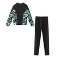 thumbnail image 4 of Alvivi Kids Girls Long Sleeve Rashguard Swimsuit 2Pcs Rash Shirts Tops with Swim Pants Legging Set Black 6, 4 of 7