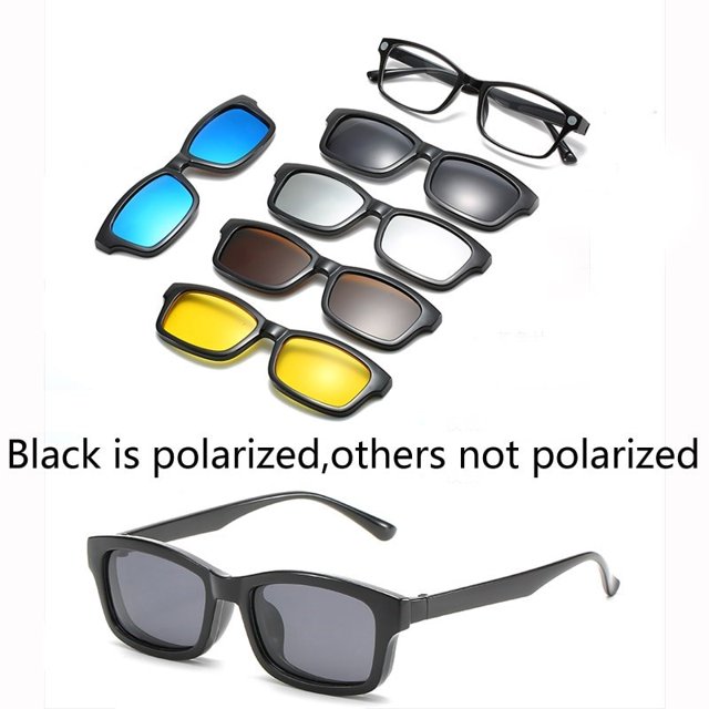 5 en 1 personalizado hombres mujeres polarizadas ópticas magnéticas gafas de sol Clip imán Clip en gafas de sol Polaroid Clip en gafas de sol Tan Jianjun unisex
