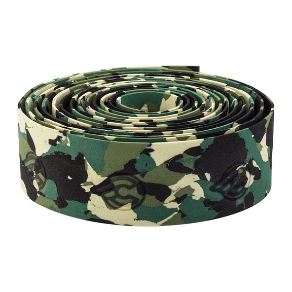 Cinelli Cork Bicycle Handlebar Tape Camouflage Green with Orange Plugs
