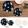 thumbnail image 4 of Coolnut Space Astronaut Pot Holder Set of 2, Heat Resistant Round Cotton Hot Pads Table Mats Trivets for Hot Dishes/Pot/Bowl/Teapot/Hot Pot Holders, 7"+ 9", 4 of 6