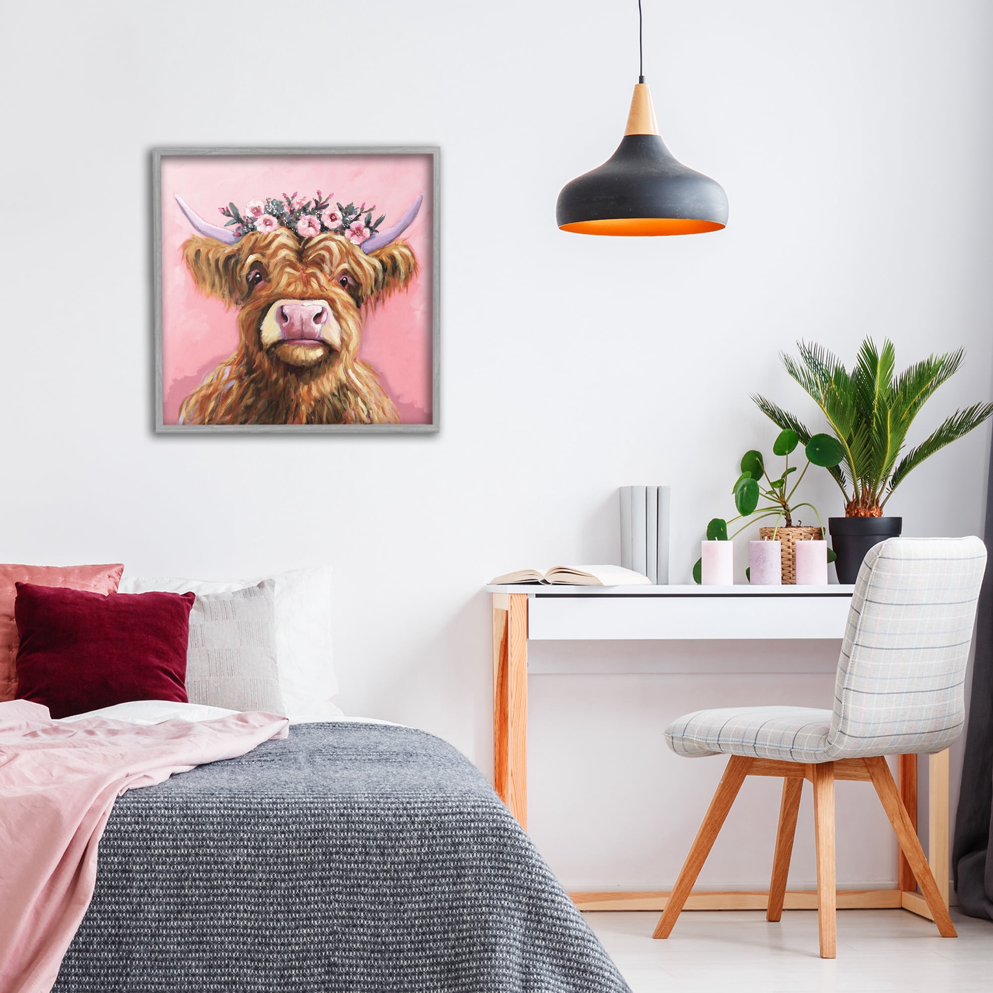 Stupell Industries Grace Of The Glen Gray Framed Giclee Art, design by Lucia Stewart