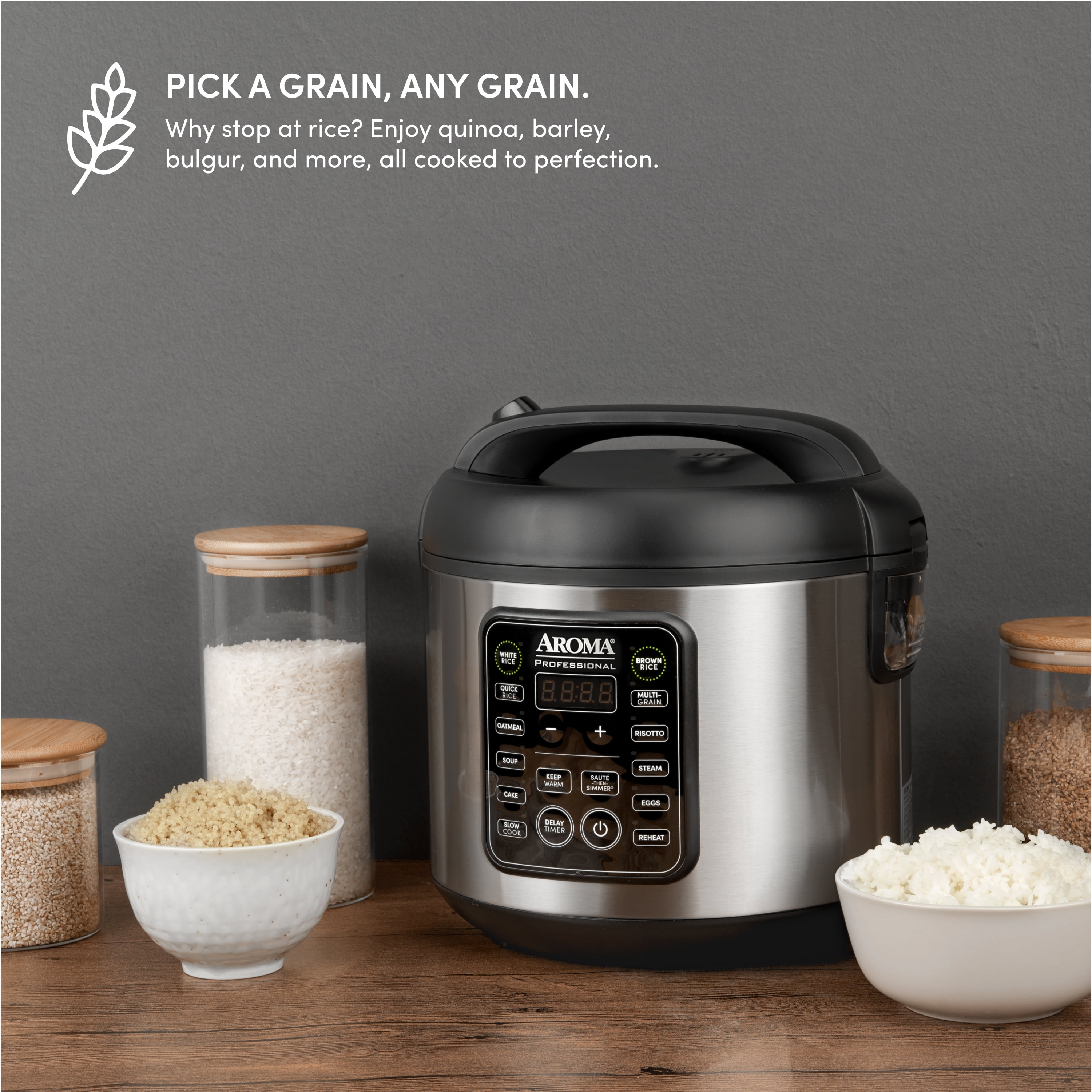 Aroma® 20-Cup (Cooked) Rice Cooker, Grain Cooker & Food Steamer, New