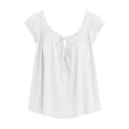 thumbnail image 4 of SwiftWear Women's Ruffle Drawstring Cute Tank Top Crew Neck Sleeveless Cami Casual Loose Fit Beach & Vacation Top​, 4 of 8