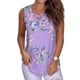 thumbnail image 5 of Chaleco de mujer Boho sin mangas sin mangas con estampado floral camiseta con cuello en V, morado claro, M sidaley AP002566-12, 5 of 7