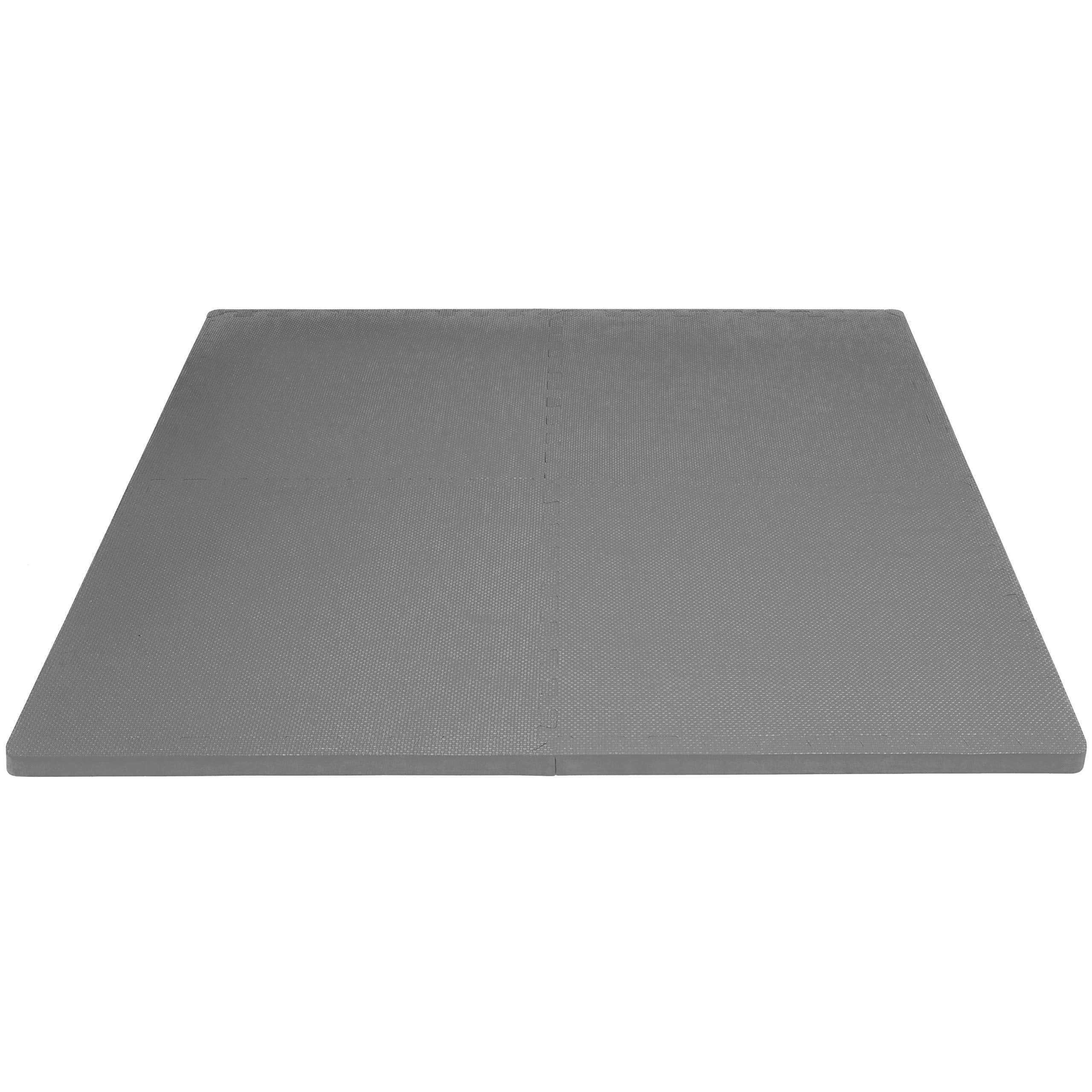 Weaved Pattern Extra Thick Exercise Puzzle Mat 1-inch  Eva Foam Interlocking Tiles For Protective Cushioned Flooring Home And Gym Equipment; Grey 24 Sq Ft 6