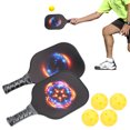 thumbnail image 1 of Set, 1 Pair Portable  Paddle Set 4 Pcs Carbon Filber Racket Ball Kit With Storage Bag, 1 of 8