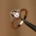 thumbnail image 2 of Divine_creation 2.20 Ctw Oval Cut Peach Morganite Womens Engagement Ring 14K Rose Gold Plated 925 Sterling Silver -5.5, 2 of 4