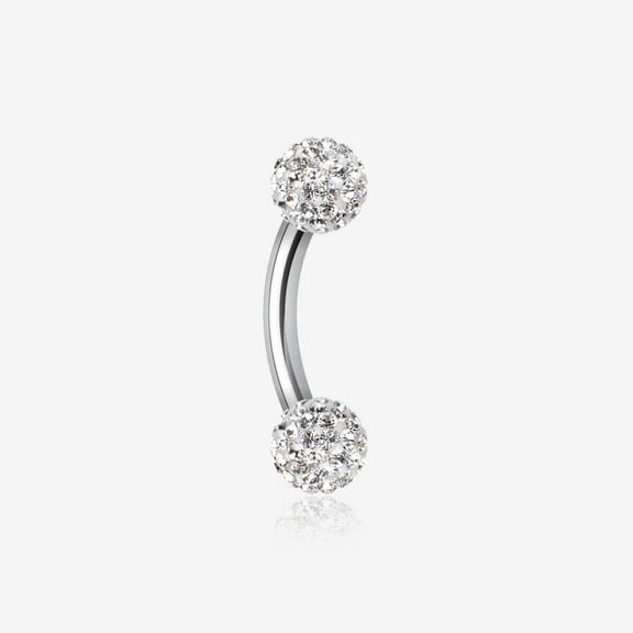 Multi-Gem Sparkle Curved Barbell Eyebrow Ring