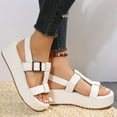 thumbnail image 5 of THDHVS Wedge Sandals for Women,Womens Wedge Sandals,Women's Fashion Casual Summer New Style Solid Color Thick Bottom Beach Fish Mouth Wedge Sandals Brown 5.5, 5 of 7