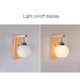 thumbnail image 4 of Nordic Modern Wall Lamp with Milky Glass Shade, E27 Socket, Wall Light Fixture with Wooden Shelf Bracket, Wall Sconces for Living Room, Dining Room, P, 4 of 5