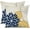 Blue Yellow, variant on Blue and Gray Floral Pillow Covers 18x18 Set of 2 Outdoor Waterproof White Colored Decorative Throw Pillows Summer Pillowcase Linen Cushion Case Decor for Couch Patio Funiture Garden Porch