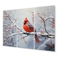 thumbnail image 2 of Designart "Winter Wonderland Cardinal Red Bird in Canada IV" Animals Wall Art Prints Set, 2 of 5