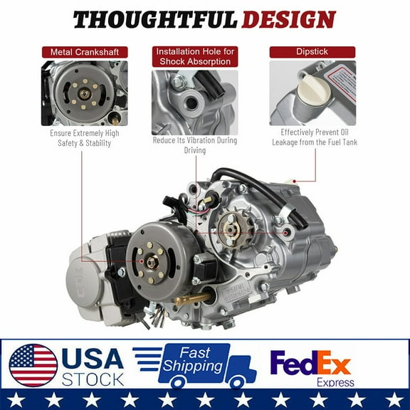 125 CC 4-Stroke Kick Start Engine Motorcycle Dirt Bike Motor for HONDA 4-Speed
