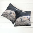 thumbnail image 6 of Ambesonne Space Throw Pillow Cover 2 Pack, Astronaut on Moon Mission, 24", Taupe Blue, 6 of 7