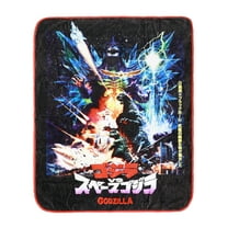 Godzilla Vs. SpaceGodzilla Movie Poster Black Double-Sided Throw Blanket