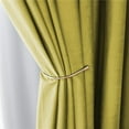 thumbnail image 4 of Voguele Blackout Curtain Energy Efficient Drapes Thermal Insulated Privacy UV Protection Window Panel Velvet Rod Pocket Yellow -green W:59"x H:71"/ 150cm*180cm, 4 of 7