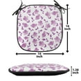 thumbnail image 5 of Flower Chair Seating Cushion Set of 12, Floral Pattern Romantic Spring Valentines Day Wedding Anniversary Theme Art, Seat Pads for Office with Anti-slip Backing, 16"x16", Violet White, by Ambesonne, 5 of 7