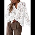 thumbnail image 2 of Blusa Informal Elegante de Encaje para Mujer, Camisa de Larga con Botones, Ropa de Moda para y Otoño S, 2 of 9