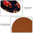 thumbnail image 5 of Seven Starred Ladybird Round Microfiber Leather Coasters, Set of 6, 11x11 cm/4.3x4.3 in, Drink Coasters for Home and Office, Cup Mats, 5 of 6