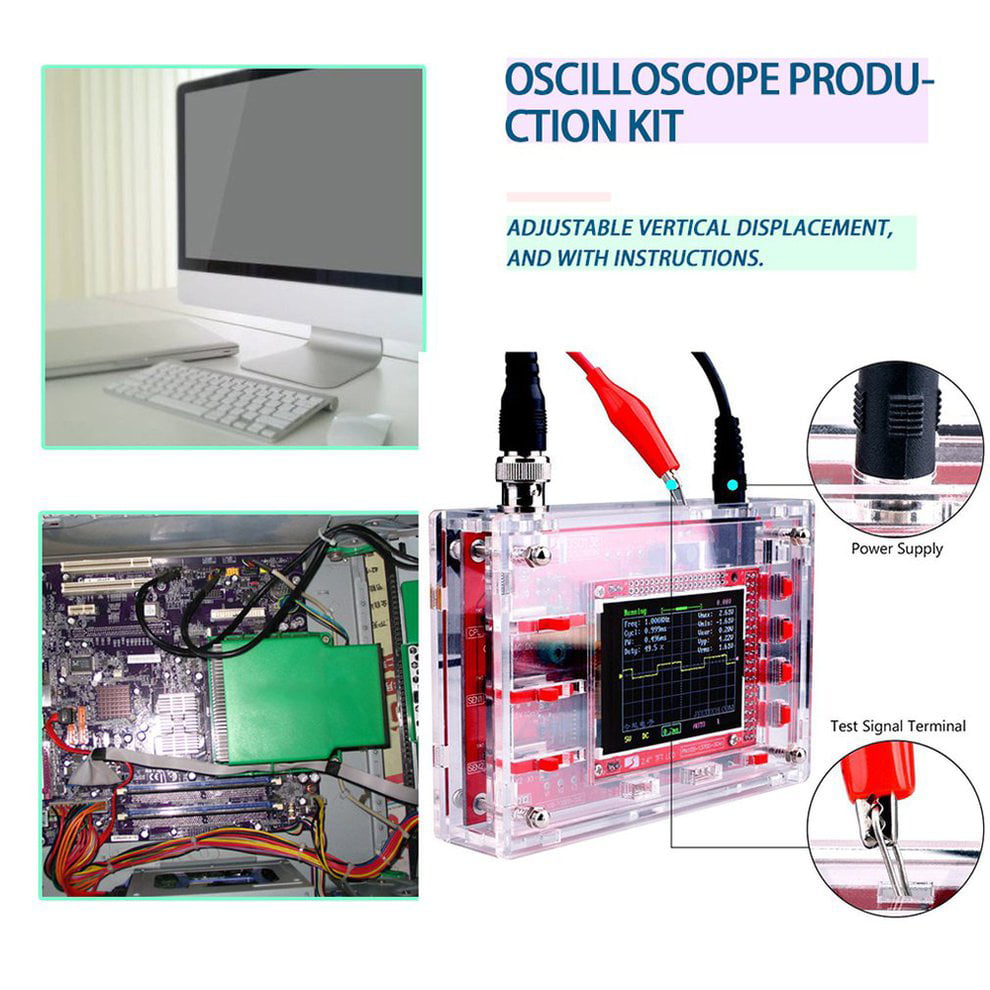 DGdolph Portable Acrylic Box Case Shell for Dso138 2.4 Oscilloscope Diagnostic Tool Golden Case 