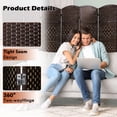thumbnail image 4 of YRLLENSDAN,Room Dividers Panels Folding,Privacy wall Indoor,Wall Divider for Room Separation,Folding Privacy Screen, Freestanding,Wood,6 Panel,Brown, 4 of 7