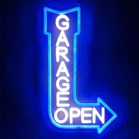 Garage Open Arrow Neon Sign,Car Signs neon Light for Man Cave Auto Repair Shop Workshop Birthday Father Gift Decor
