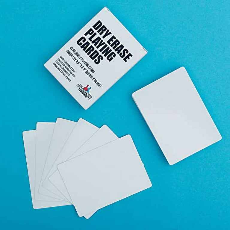 Dry Erase Blank Playing Cards, Poker Size - 2.5 x 3.5, 45 Reusable Blank  Cards w/Box, Flash Cards, Board Game Cards, Study Guide & Note Cards