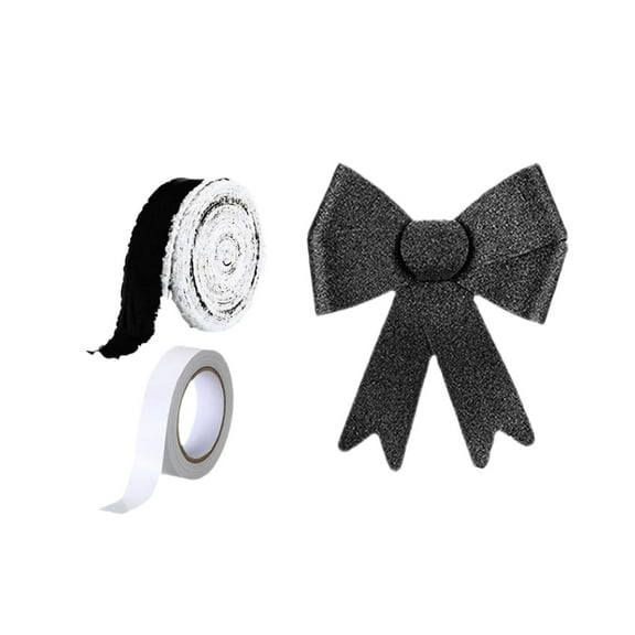 HaiSphere Christmas Cabinet Bows For Christmas Tree Wreath Holiday Door, Decorative Ribbon For Party Decor, Brown Themed Accents For Christmas,Black